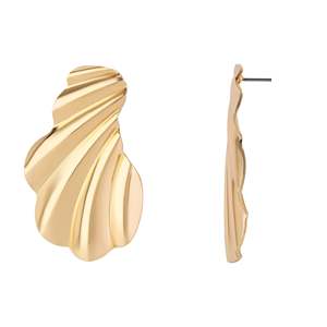 ต่างหูแฟชั่นแบบติดหูสีทอง ดีไซน์เก๋ไก๋แบบห้อย - Product Image 1