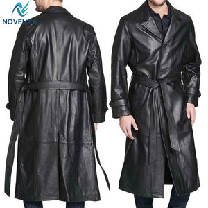 Abrigo de Cuero Genuino Premium para Hombre, Estilo Gabardina, Reversible, Forro Cálido, Diseño Clásico con Botones, para Uso Diario Formal e Informal - Product Image 6