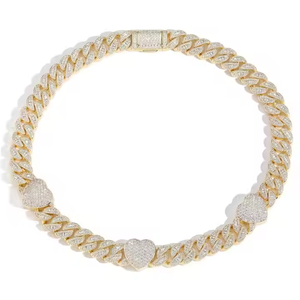 Bracelet chaîne à maillons en argent 925 plaqué rhodium pour homme, micro-pavé de moissanite, style hip-hop, à porter au quotidien - Product Image 5