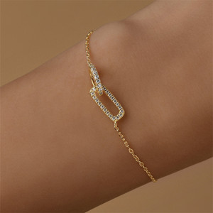 <b>Cubic</b> <b>Zirconia</b> Oval Link Necklace <b>Bracelet</b> Set 925 Sterling Silver - Product Image 3