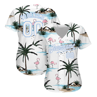 Maillot de baseball personnalisé sur le thème de la plage, sublimation, manches courtes, boutons intégrés, impression intégrale, maillot de sport d'équipe personnalisé pour hommes