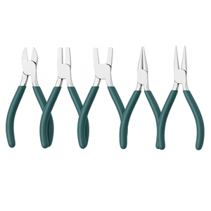 Premium 5-Piece Jewelry <b>Pliers</b> <b>Set</b> Round Flat & Chain Nose Wire Bending Forming Tools Kit With Comfortable Grip For Crafters - Product Image 1