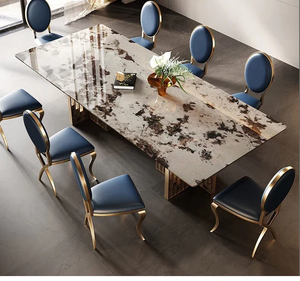 Moin Luxury Contemporary <b>Dining</b> Set, Luxury <b>Dining</b> <b>Table</b> With White Italian Marble <b>Top</b> Spacesave <b>Dining</b> <b>Table</b> - Product Image 6