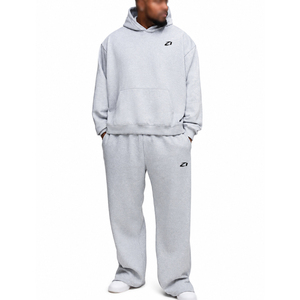 Sweat-shirt à capuche et pantalon de survêtement pour homme ODM, 100% coton molletonné, coupe ample, pantalon de survêtement à jambes larges, logo personnalisé minimaliste, automne-hiver - Product Image 1