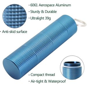 2 Pezzi Portapillole Portatile in Lega di Alluminio con 3 Scomparti, Impermeabile, Dispenser per Pillole, Piccolo Contenitore Tascabile con Portachiavi - Product Image 3