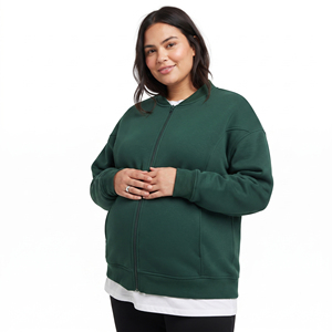 Plus Size 100% Cotton Fleece Maternity Jacket Women Breastfeeding <b>Nursing</b> Jackets Ladies Crew Neck Maternity Hospital Jacket - Product Image 1