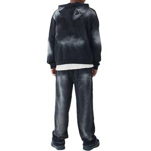 Sudadera con Capucha y Cremallera para Hombre, Diseño Nuevo, Casual, Holgada, Color Sólido, Efecto Desgastado por el Sol, Muy Elegante, Personalizable - Product Image 2