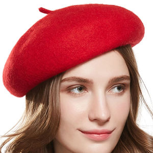 <b>Women</b> Wool <b>Beret</b> <b>Hat</b> Solid Color French Style Casual Artist Cap European Fashion Headwear for Spring Autumn Adults - Product Image 1