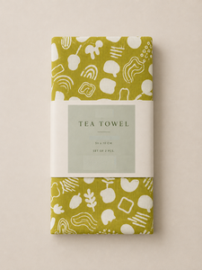Paño de Cocina con Estampado Abstracto Verde Oliva |   Paño de Cocina con Diseño Moderno |   Paño de Cocina de Algodón |   Textiles Decorativos para el Hogar - Product Image 4