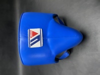 Ensemble de boxe bleu personnalisable de haute qualité en cuir de vachette véritable, gants d'arts martiaux à doigts entiers avec sangle de poignet réglable