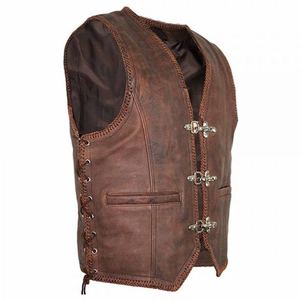 Dernier style, gilet en cuir confortable, neuf, gilet en cuir slim fit pour homme, sur mesure, respirant, réversible, chaud - Product Image 5