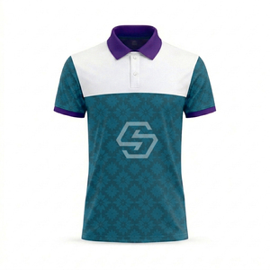 Chemises polo pour hommes avec impression par sublimation OEM, chemises polo de golf personnalisées, séchage rapide, 100% polyester respirant, logo personnalisé - Product Image 2
