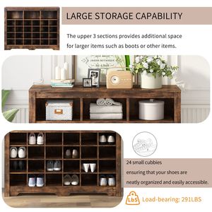 Mobile scarpiera moderna di alta qualità con design elegante e 24 scomparti, base curva, versatile credenza contenitore - DI TENDENZA - Product Image 4