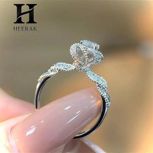 Luxury <b>Crown</b> Setting Round Diamond <b>Ring</b> 14K White Gold Twisted Infinity Pavé Band Milgrain Tiara Solitaire Engagement <b>Ring</b> - Product Image 1