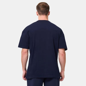 Camisetas de Verano para Hombre, Ligeras, Totalmente Personalizadas, Manga Corta, Hombros Caídos, Color Azul Marino, Estilo Urbano, OEM ODM - Product Image 3