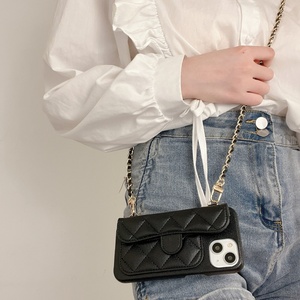 Portefeuille à bandoulière tendance de luxe <span class=keywords><strong>avec</strong></span> chaîne, lanière et porte-cartes, design antichoc pour <span class=keywords><strong>iPhone</strong></span> 1, 3, 14, 15, 16, 17 - Product Image 2