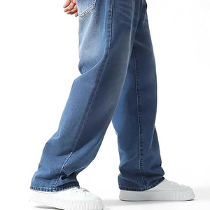 High Quality Cotton Straight Style Denim Pants Casual Loose Fit Outdoor Light Wash Lightweight Quick Dry for Winter Season - Product Image 1