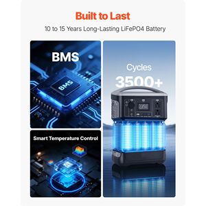Portable Power Station with 100W <b>Solar</b> <b>Panel</b> and 600W <b>Solar</b> <b>Generator</b> 493Wh LiFePO4 Battery Backup 8 Output Po - Product Image 4