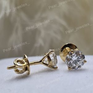 Pendientes de Diamantes Moissanite VVS con Corte Redondo y Acabado Brillante, con Plata de Ley 925 y Baño de Rodio, Unisex - Product Image 6