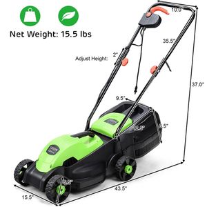 Tagliaerba Elettrico Cordless Leggero da 13 Pollici con Cesto di Raccolta Erba da 8 Galloni e 3 Altezze Regolabili, 15.5 Libbre, con G - Product Image 6