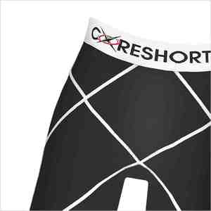 <b>Men's</b> Black Criss-Cross Pattern Mid Waist Sporty <b>Shorts</b> Breathable Spandex Nylon Athletic <b>Short</b> Pants - Product Image 2
