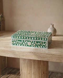 Caja de Joyería Moderna de Alta Calidad Hecha a Mano con Incrustaciones de Madreperla con Diseño Floral y Almacenamiento Decorativo - Product Image 4