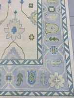 Handgeknüpfter Woll-Teppich Waschbar Umweltfreundlich Rutschfest Haustierfreundlich Orientalischer Teppich Bestickter Flachflor-Teppich Abstrakt