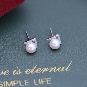 Zhuji Danshui Edison 10-11mm White Round S925 <b>Silver</b> <b>Stud</b> <b>Earrings</b> Strong Light Pearl Fashionable Wholesale - Product Image 3