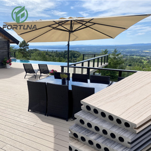 Pasarela de jardín al aire libre, baldosas de cubierta compuestas de plástico y madera, 20mm de espesor, teca ignífuga, fácil de instalar, borde ranurado para Baño - Product Image 6