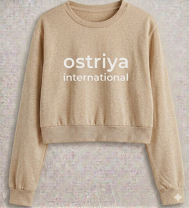 Ostriya Intl 2026 Sudadera de cuello alto para mujer, estilo urbano, forro polar ligero, 100% algodón, color liso, bordado frontal con hombros caídos, para invierno - Product Image 2