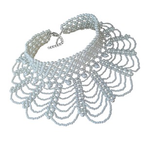 Diseño exclusivo para bodas, increíble collar de cuentas blancas, ideal para regalos de fiesta, collar de perlas. - Product Image 1