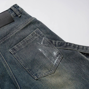 Pantalones Cargo de Mezclilla Desgastados de Cintura Alta para Hombre, Estilo Utilitario, Corte Holgado, Jeans de Algodón de Peso Medio, Ropa de Otoño - Product Image 5