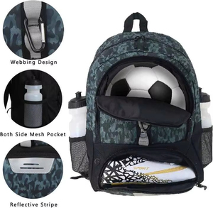Sacs de sport personnalisés pour jeunes, sacs d'équipement de football durables et légers, grands sacs d'entraînement pour la salle de sport, le basketball, le volley-ball, le football, le soccer - Product Image 6