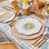 Assiette ronde en rotin de haute qualité, décoration de table rustique, tissée à la main par des artisans expérimentés du Vietnam