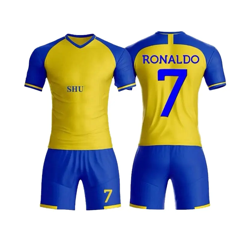 卸売2023-24サウジアラビアクラブチームサッカーシャツ最高品質アルナスルホームジャージーロナウドサッカーユニフォーム