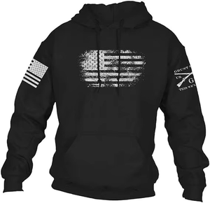 Sweat-shirt à capuche pour homme, décontracté, vintage, 100% coton, logo personnalisé, manches longues, doublure en tissu éponge, broderie, sweat-shirt d'hiver - Product Image 4