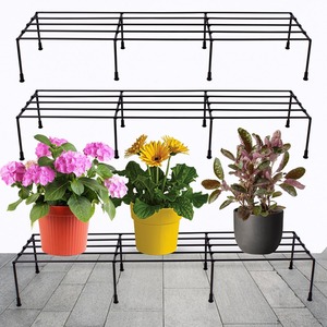 Japanese Style Light <b>Weight</b> Metal Plant <b>Stand</b> Set of 4 | Anti-Rust Iron Planter Holder for Balcony & Indoor Desktop Use - Product Image 2
