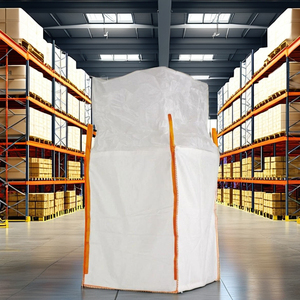 <b>Top</b> Skirt Bottom Flat FIBC Bag 5:1 <b>load</b> capacity 90*90*100 cm Jumbo pp woven bag for container shipping and packaging - Product Image 3