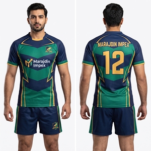 Custom Sublimation Rugby Jersey & Shorts Set Men's Team Training Uniform Breathable Polyester Sportswear Wholesale OEM Rugby Kit - Product Image 5