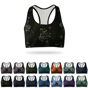 Custom Logo Printed Sports <b>Bra</b> High Quality Workout Gym Fitness Yoga Breathable <b>Stretch</b> Activewear Crop Top OEM ODM <b>Bra</b> Women's - Product Image 1