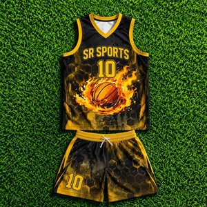 Uniformes de basket-ball personnalisés Sibrin en gros |   Maillots et shorts d'équipe avec logo, nom et numéro |   Ensemble de basket-ball réversible sublimé USA - Product Image 3