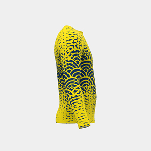 Chemise anti-UV en polyester à manches longues pour homme, motif vague jaune et bleue, impression par sublimation, meilleure qualité, best-seller 2026 - Product Image 3