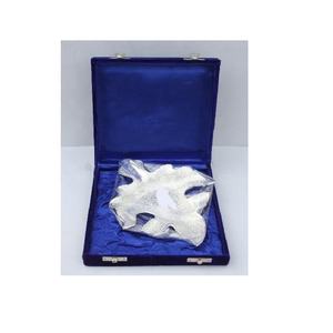 Cuenco de Latón chapado en plata de alta calidad en forma de hoja con relieve en una caja de terciopelo azul Cuenco de Latón chapado en plata Decoración del hogar - Product Image 2