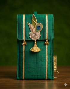 Pochettes de transport pour mobiles et accessoires, plusieurs couleurs, motif paon, pour mariage, pooja, cadeaux, faveurs indiennes - Product Image 1