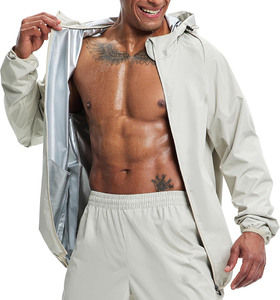 Traje de sauna personalizado para hombre con cremallera, traje deportivo para pérdida de peso, entrenamiento en el gimnasio, fitness, ejercicio, ropa deportiva para sudar, conjunto de alto rendimiento. - Product Image 6