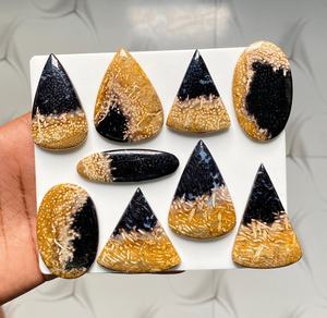 GEMAS MAHNAJ: Cabujón de Ágata de Raíz de Palma de la Mejor Calidad, Raro y Precioso, Gema Suelta para Joyería, Hecho en India, Rajastán - Product Image 2