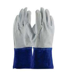 Holy Signs International HSI-0018 Leather Welding <b>Gloves</b> Yellow Color Straight Thumb Cotton Liner Molten Metal Splash Resistant - Product Image 1