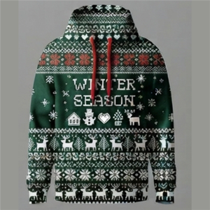 Sudadera con Capucha para Mujer con Diseño Navideño Naranja, Felpa de Algodón, Estilo Casual, Fabricante Personalizado, Proveedor Mayorista de Ropa de Pakistán - Product Image 2