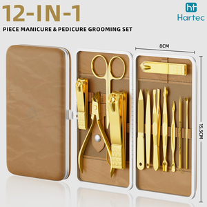 Ensemble professionnel de manucure et pédicure en acier inoxydable couleur or pour salon, qualité commerciale, kit de coupe-ongles robuste - Product Image 6
