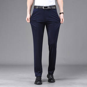 Pantalon de bureau noir pour homme en tissu non tissé respirant et écologique polyester/coton, avec fermeture éclair, doublure mi-longue, couleur menthe - Product Image 6